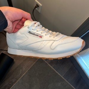 10.5 Reebok classic white leather with gum bottom